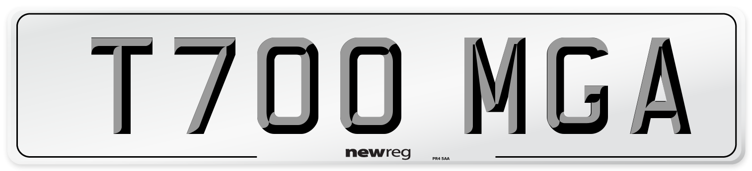 T700 MGA Number Plate from New Reg